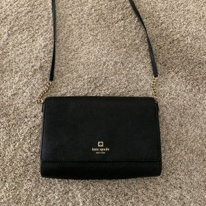 Kate Spade black crossbody with gold hardware